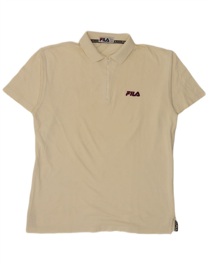 Fila Polo Homme IT 52/54 Large Blanc Cassé Coton