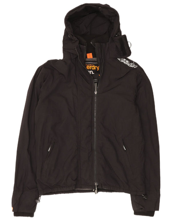 SUPERDRY Veste coupe-vent à capuche pour hommes UK 42 XL Nylon noir