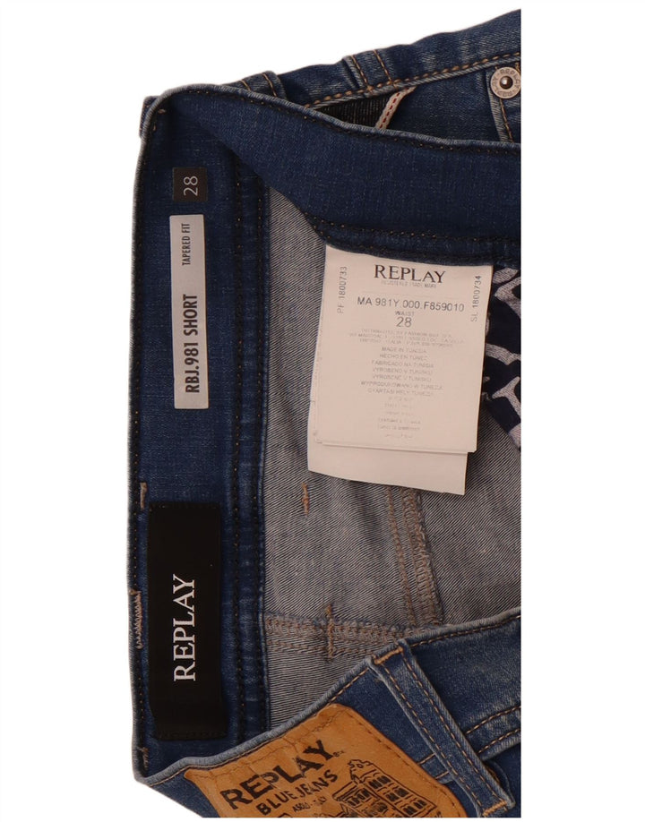 Replay Short en Jean W28 Petit Bleu Coton Homme
