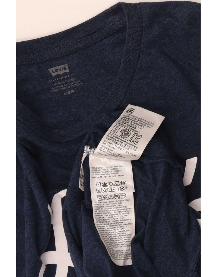 Levi's T-Shirt Graphique Homme Bleu Marine Large Coton