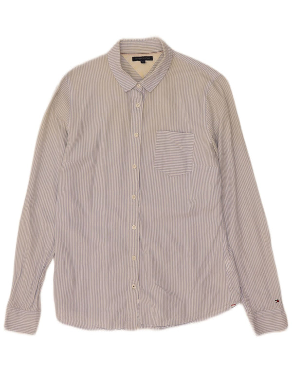 Tommy Hilfiger Chemise Femme US 6 Coton Bleu Moyen à Fines Rayures