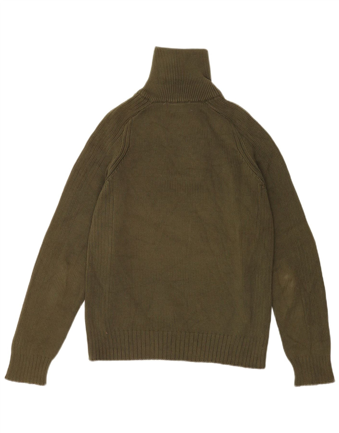Zara Pull Col Zippé Homme Vert Moyen Coton