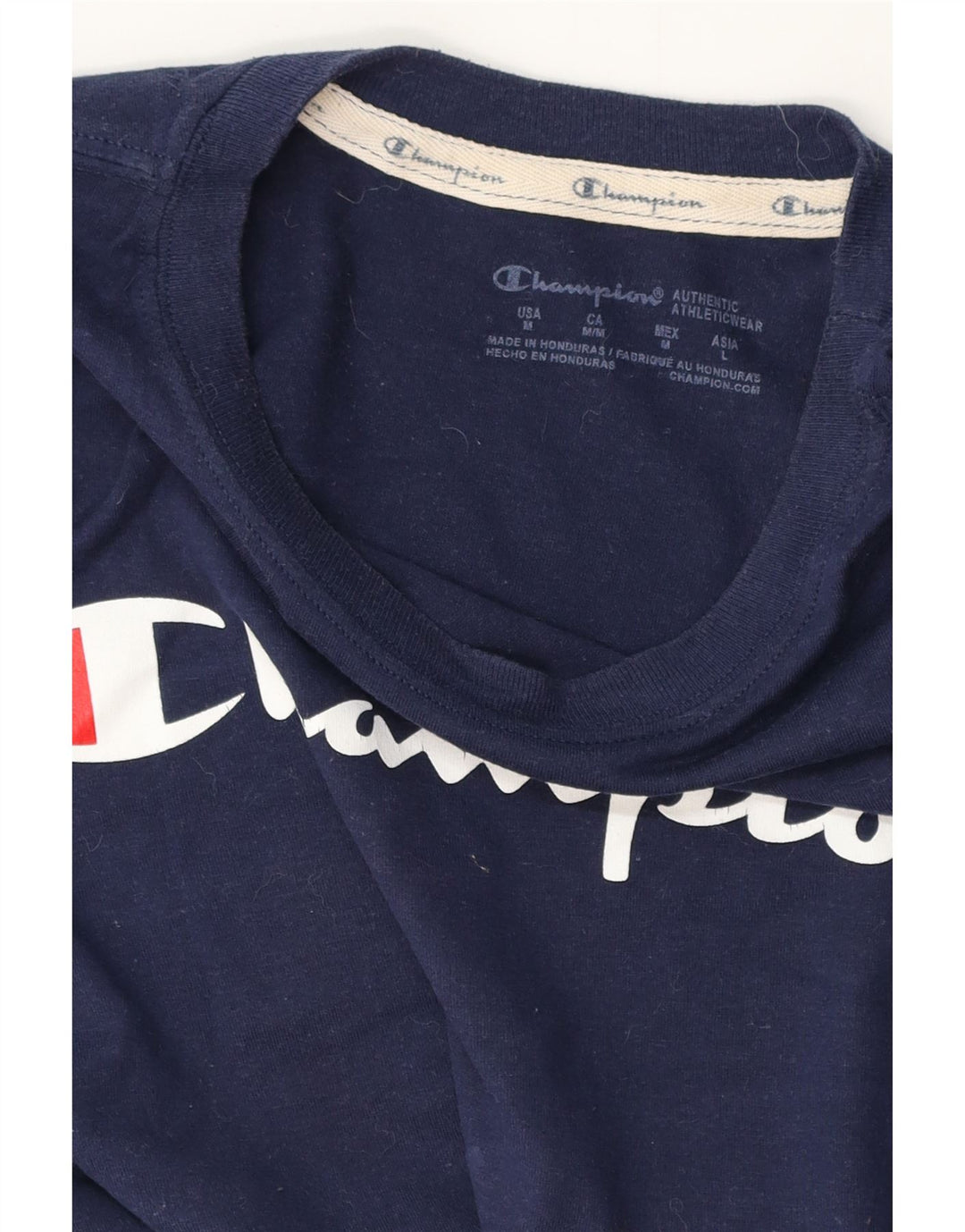 CHAMPION T-Shirt Graphique Femme UK 12 Bleu Marine Moyen