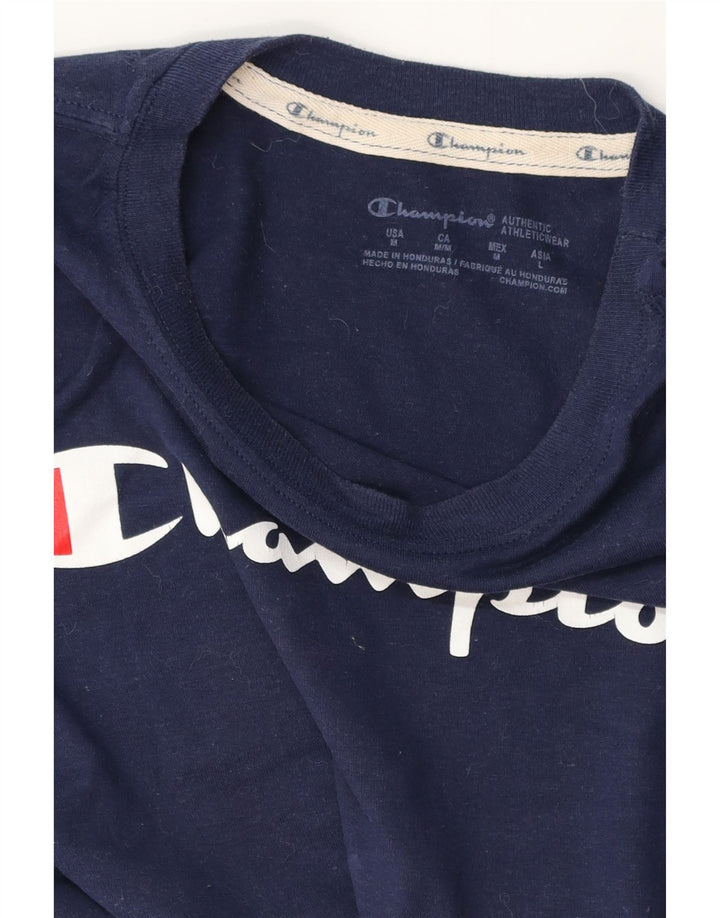 CHAMPION T-Shirt Graphique Femme UK 12 Bleu Marine Moyen