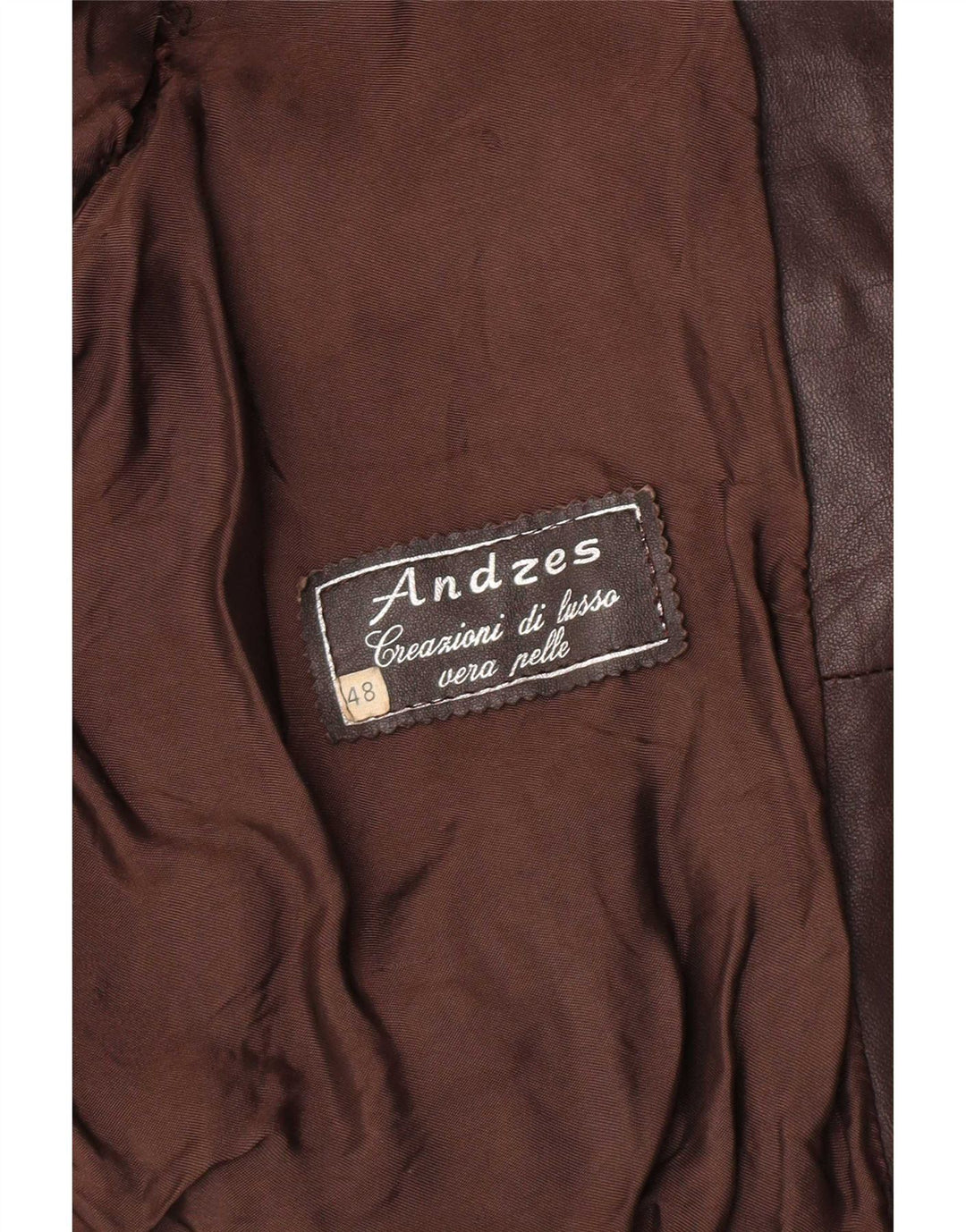 veste en cuir bomber homme vintage IT 48 cuir marron moyen