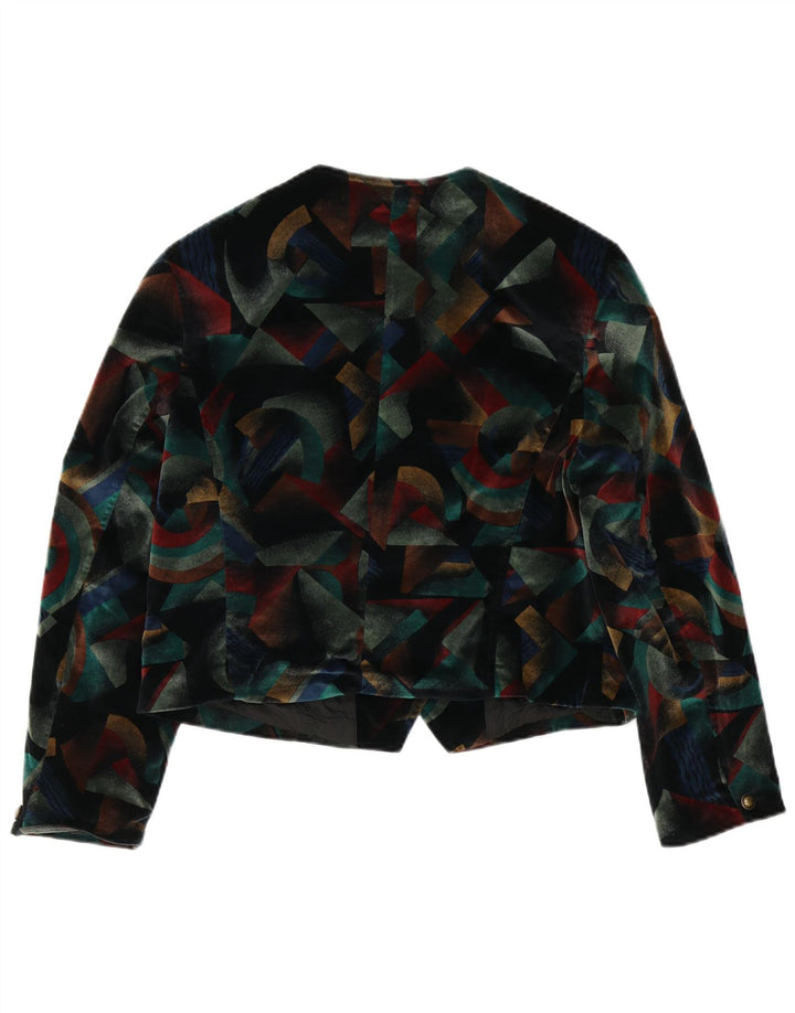 Hirsch Veste boléro à 5 boutons pour femme UK 12 Medium Multicolore Géométrique