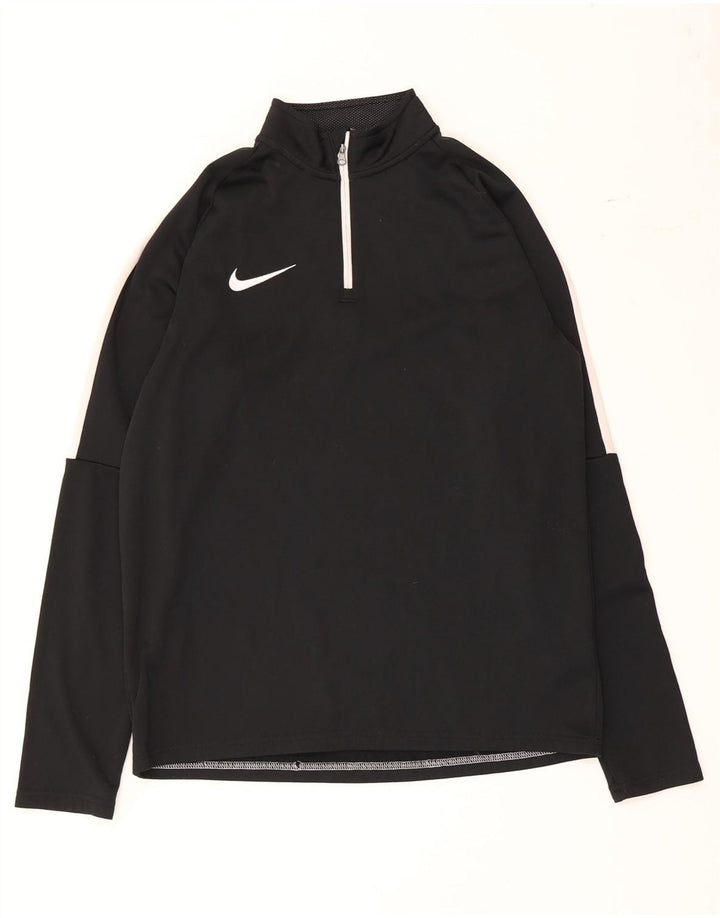 Haut de survêtement Nike Dri Fit Zip Neck pour homme, color block, noir moyen