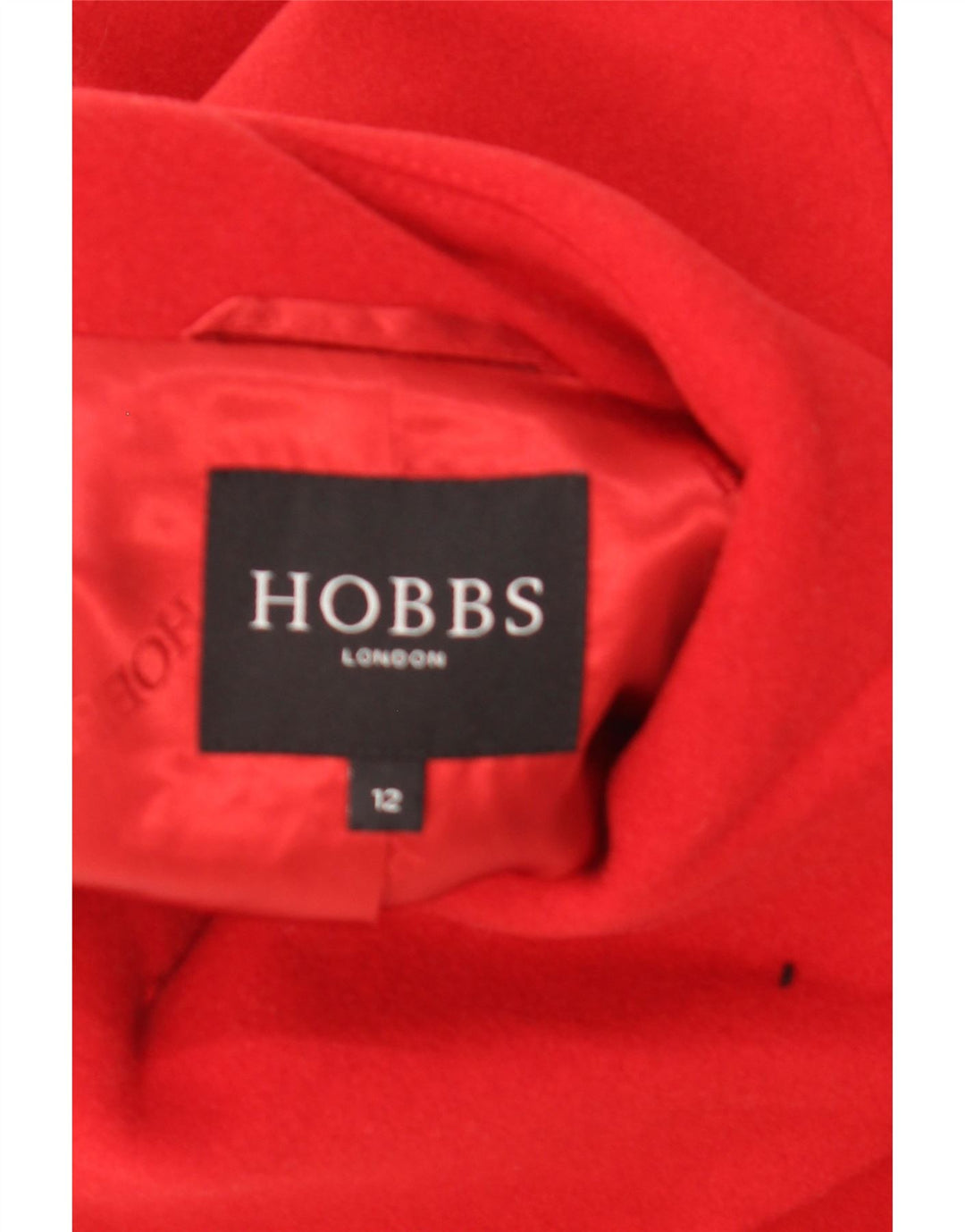 HOBBS Manteau Femme UK 12 Laine Rouge Moyen