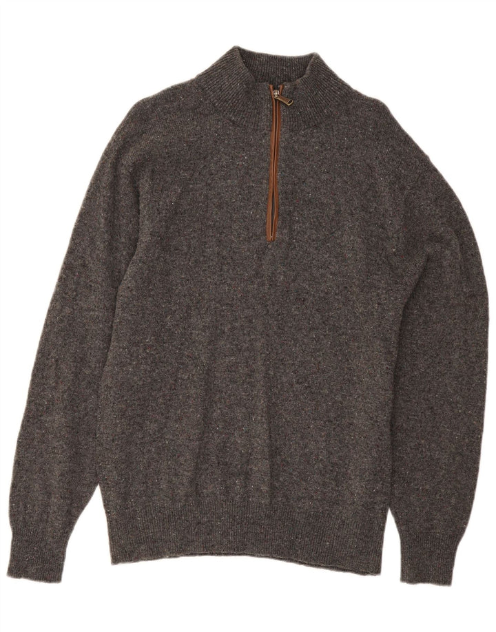 Orvis Pull col zippé pour homme en laine mouchetée gris moyen