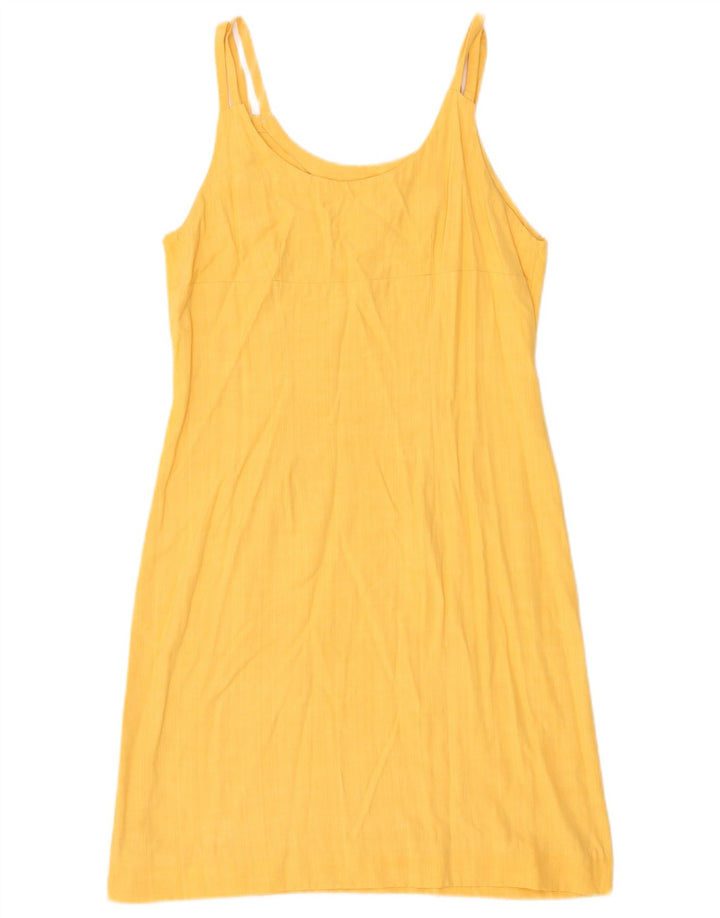 vintage Femme Robe d’été UK 12 Jaune Moyen