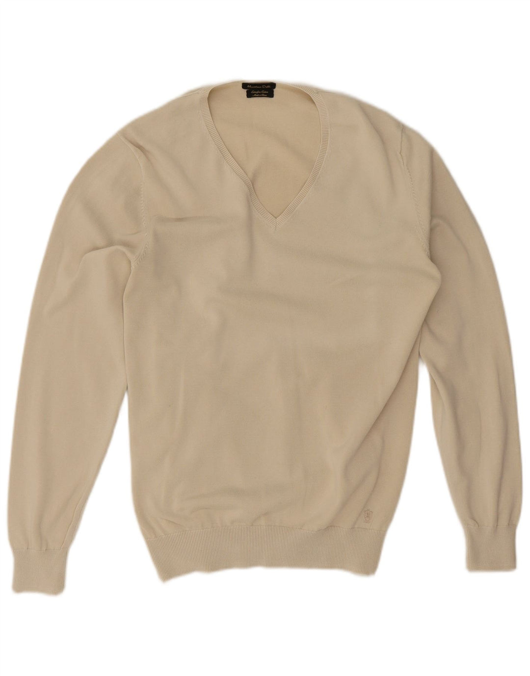 Massimo Dutti Pull Col V Homme Beige Moyen Coton