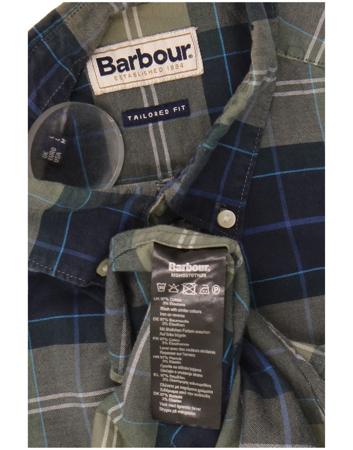 Barbour Chemise coupe ajustée pour hommes en coton à grands carreaux verts