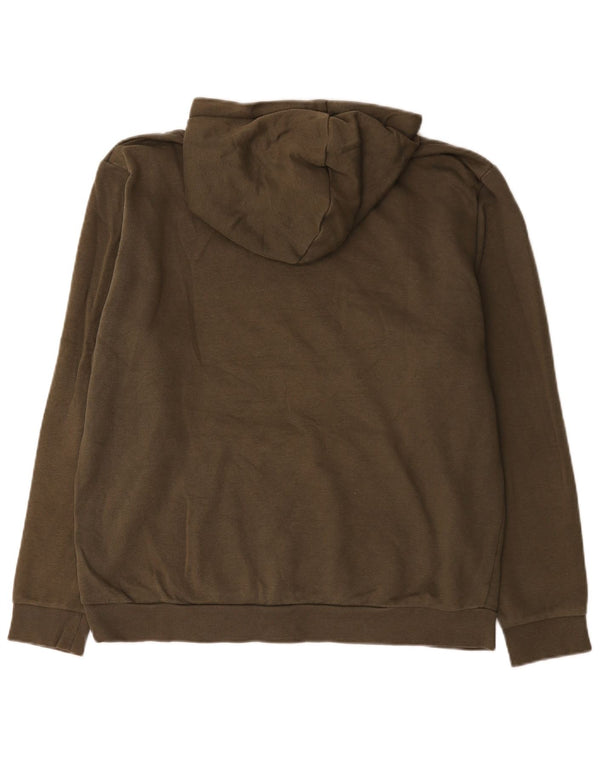 Puma Mens Graphic Hoodie Jumper Large Khaki Cotton