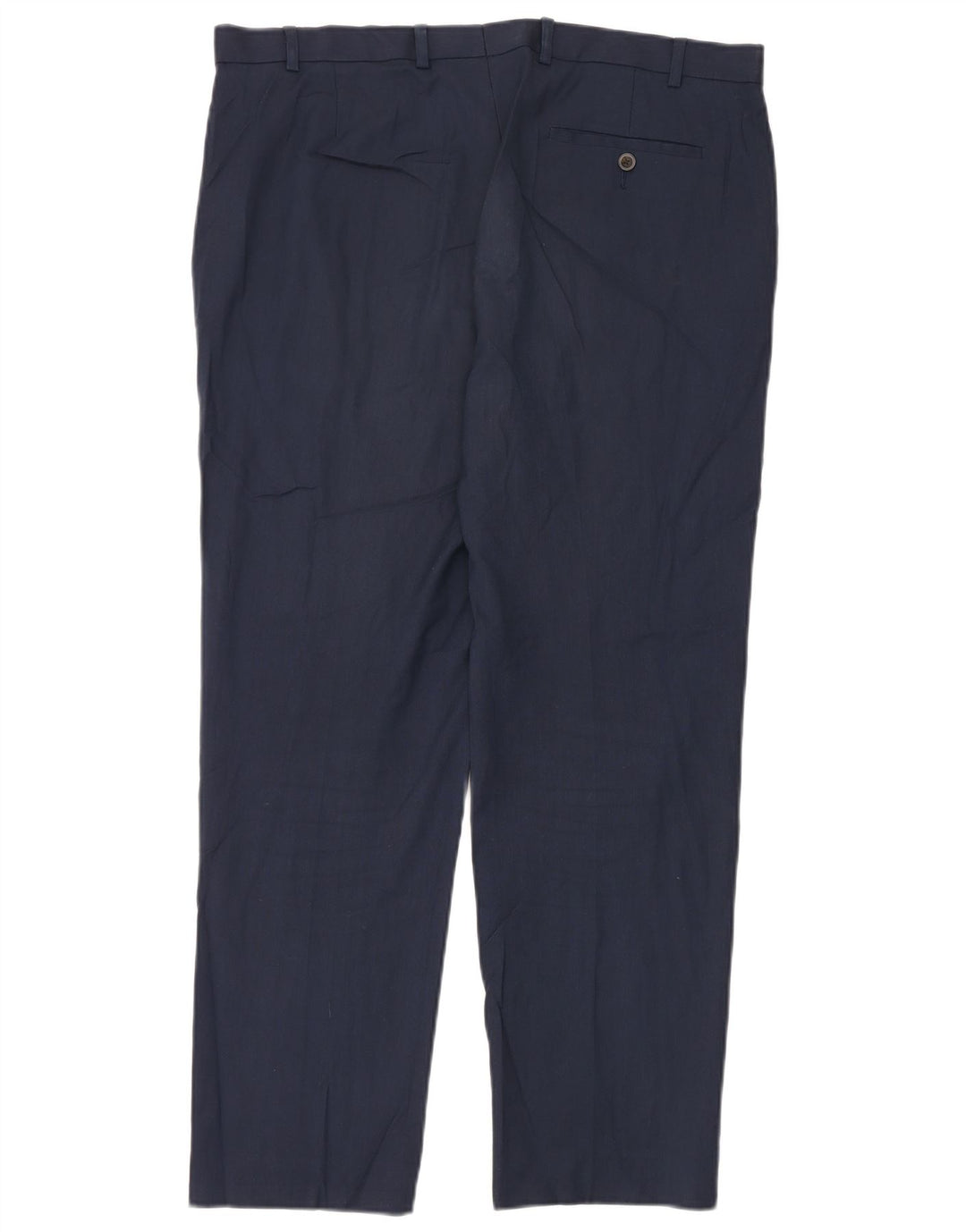 Marks & Spencer Pantalon de Costume Droit Homme W38 L31 Bleu Marine Polyester