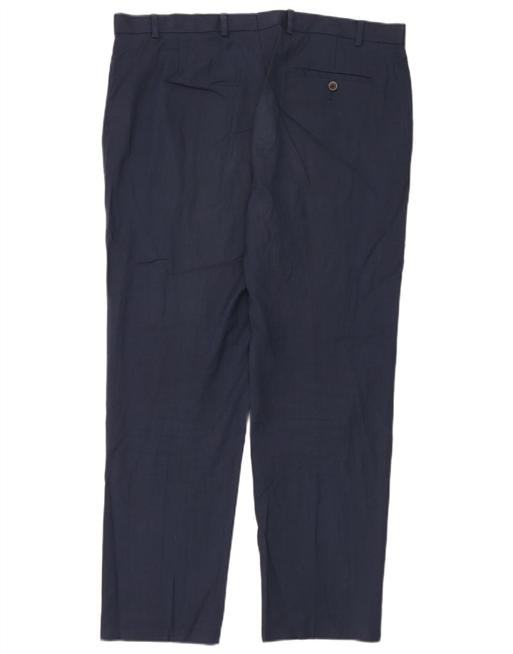 Marks & Spencer Pantalon de Costume Droit Homme W38 L31 Bleu Marine Polyester