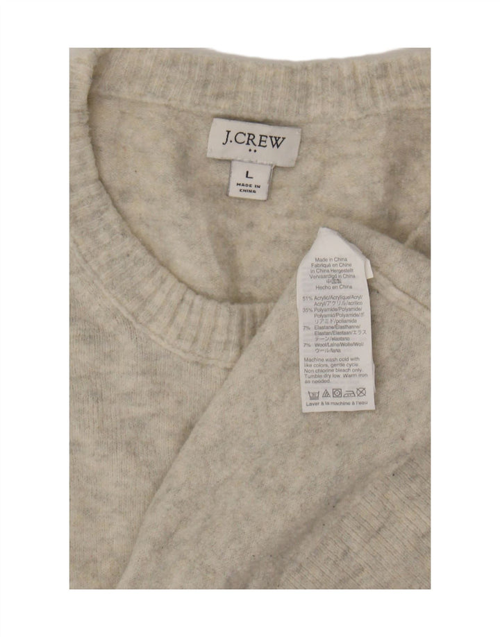 J. Crew Pull ras du cou pour femme UK 16 Large Gris Acrylique