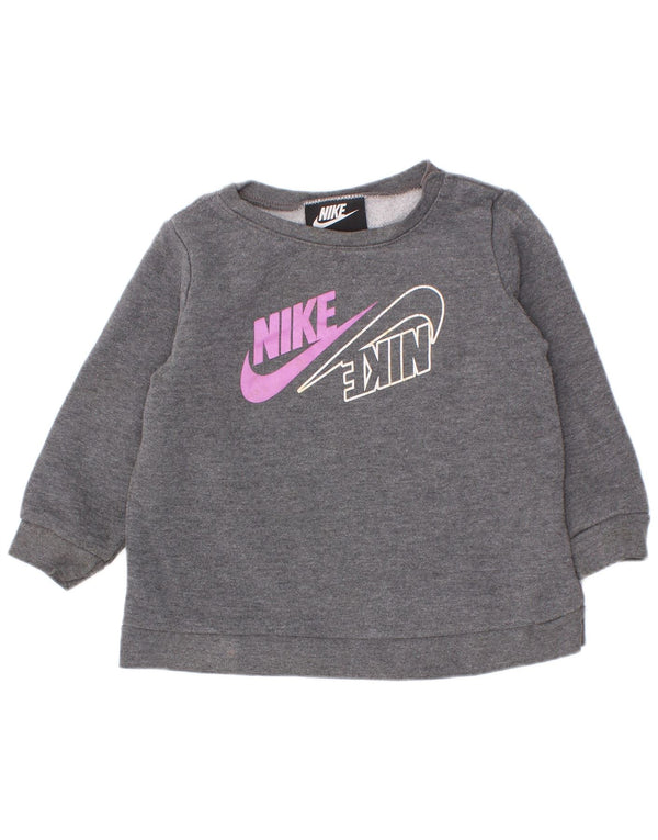 Nike Sweat-shirt graphique pour bébé fille 12-18 mois Gris Coton