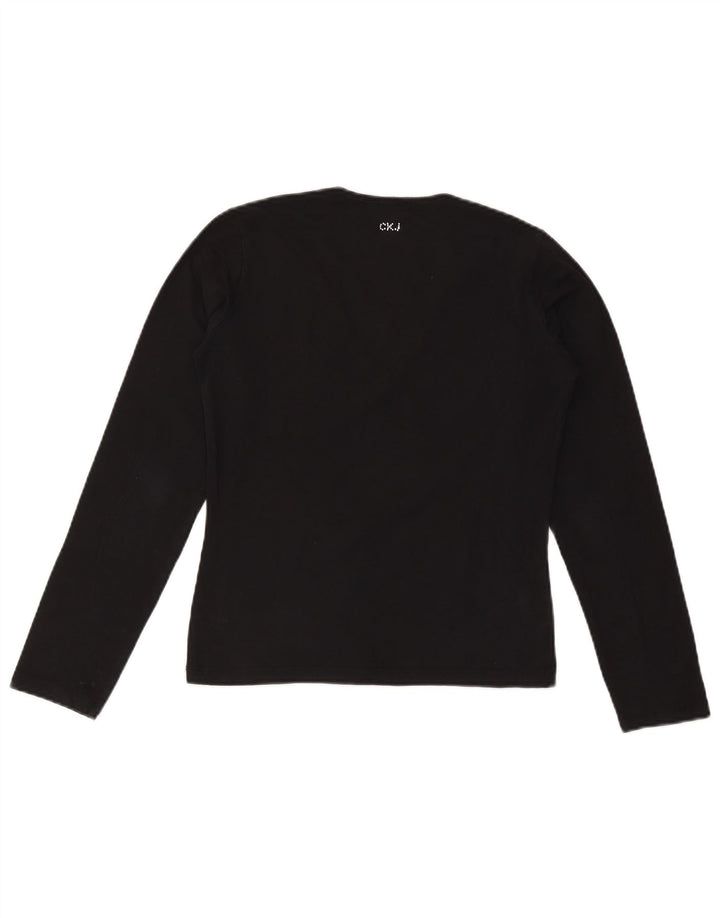CALVIN KLEIN JEANS Haut Femme Manches Longues UK 18 XL Noir