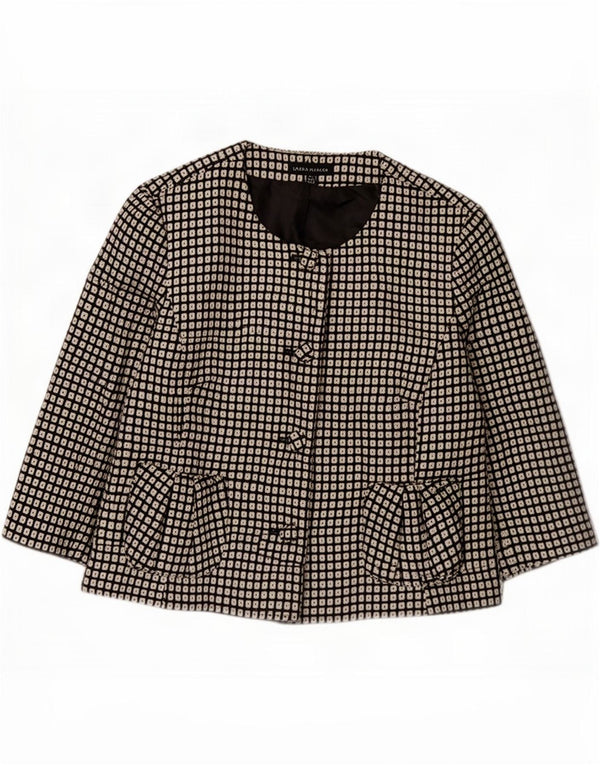 Laura Ashley Veste blazer à manches 3/4 pour femme UK 16 Large Noir Géométrique