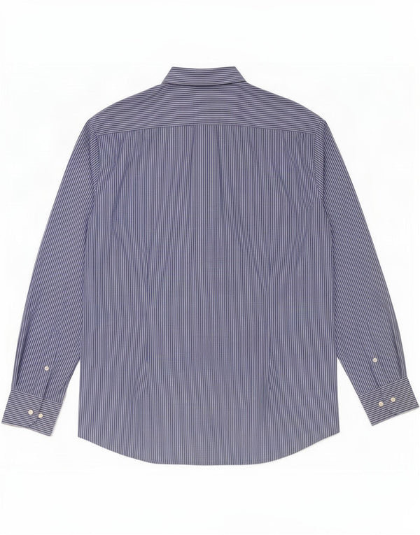 Dack's Chemise cintrée pour homme 2XL en coton à fines rayures bleues