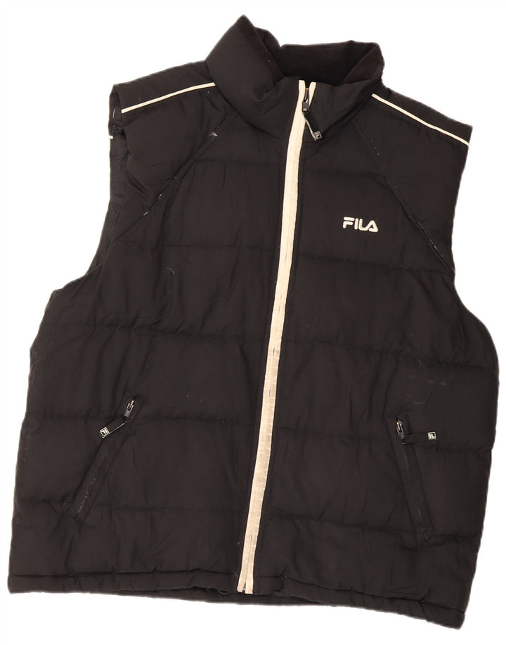 Fila Gilet rembourré homme UK 40 Large Noir Polyester