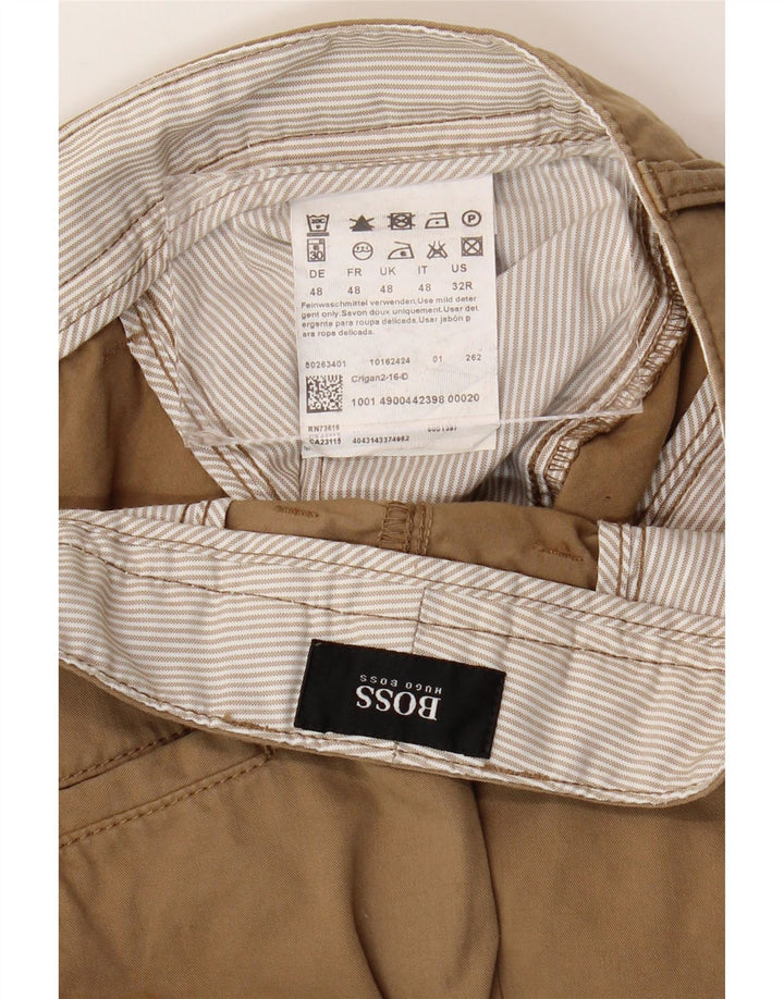 HUGO BOSS Pantalon chino droit pour homme EU 48 Medium W38 L33 Beige Coton