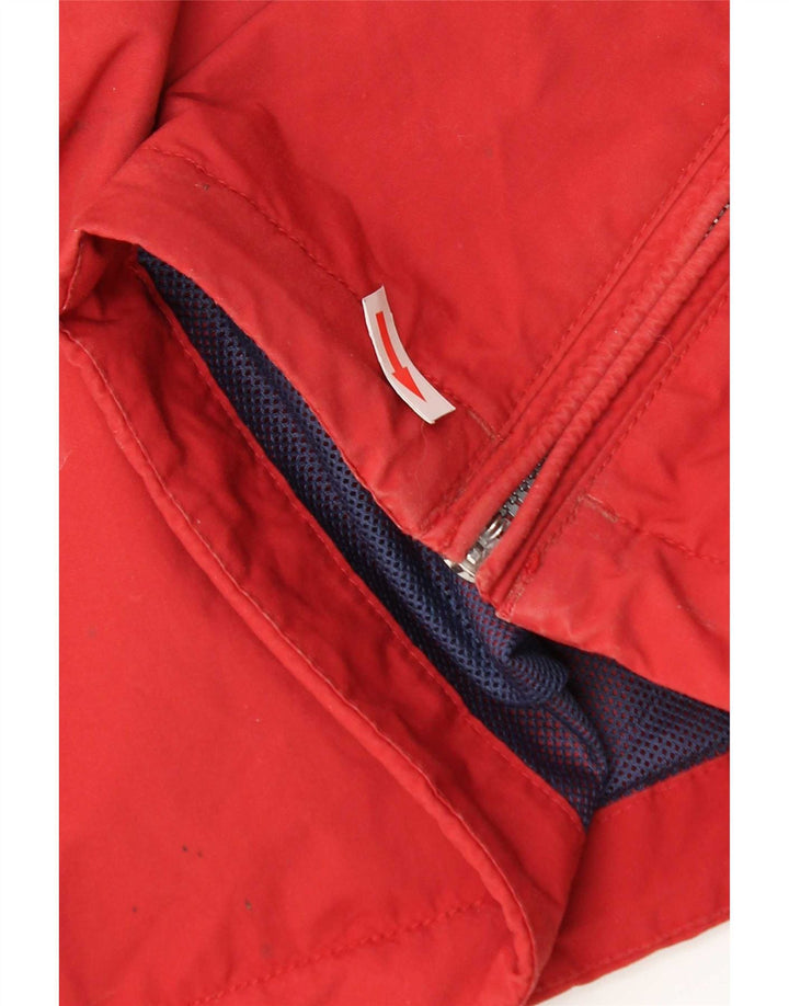 Napapijri Veste anorak graphique à capuche pour homme UK 38 Rouge moyen Polyamide