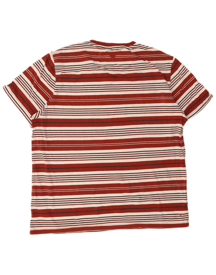 Fat Face T-Shirt Homme Haut Large Rouge Rayé Coton