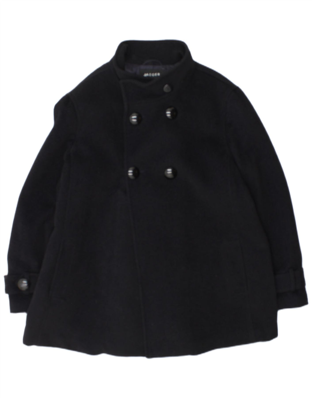 Jaeger Caban Femme UK 18 XL Bleu Marine Angora