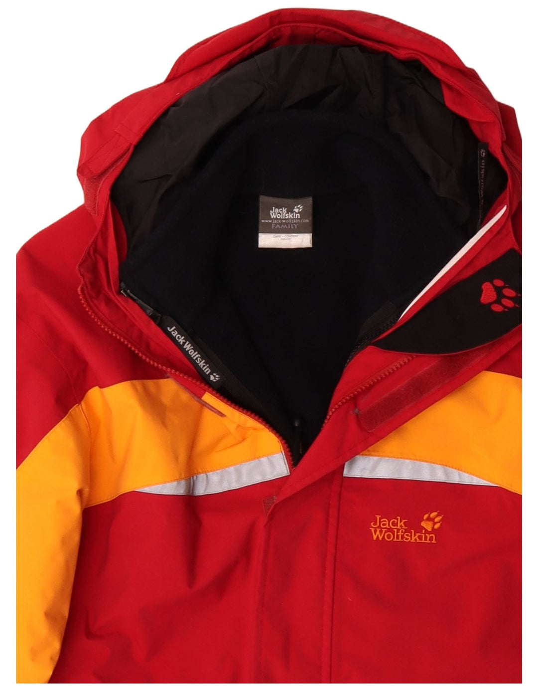 Jack Wolfskin Veste coupe-vent graphique pour garçon 15-16 ans Rouge Colourblock