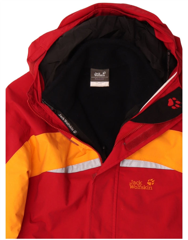 Jack Wolfskin Veste coupe-vent graphique pour garçon 15-16 ans Rouge Colourblock