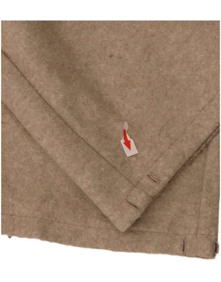 Zara Pantalon décontracté à jambe large pour femme Petit W26 L29 Beige Polyester