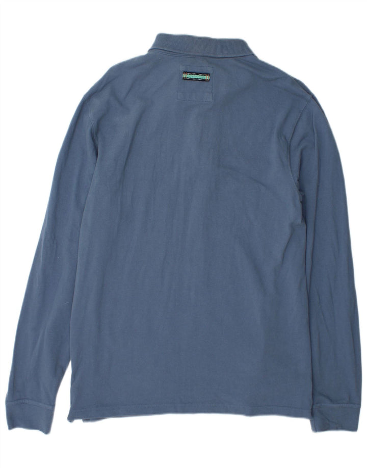 Fat Face Polo à Manches Longues Homme Bleu Moyen Coton