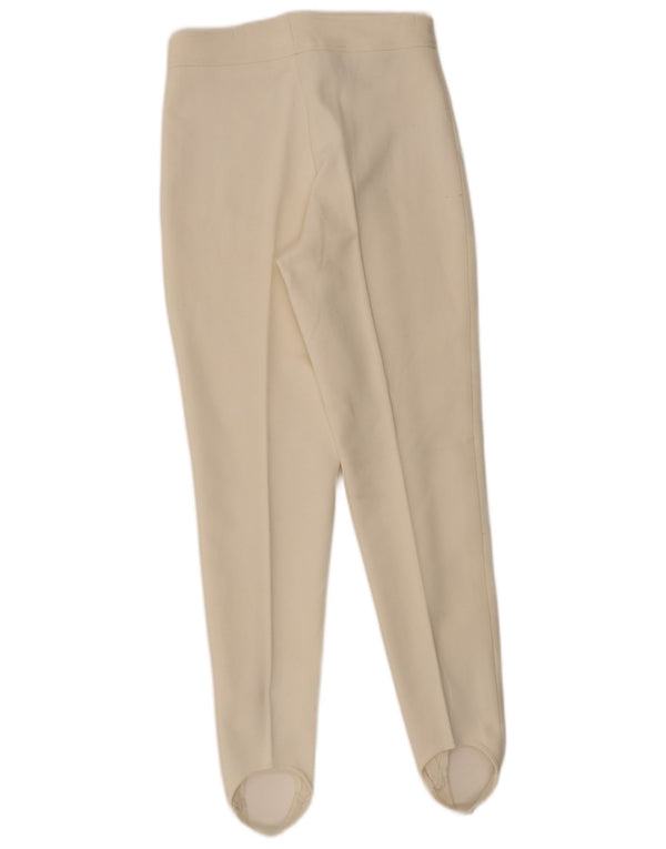 Sergio Tacchini Pantalon de costume slim à étrier pour femme UK 14 Large W28 L30 Blanc