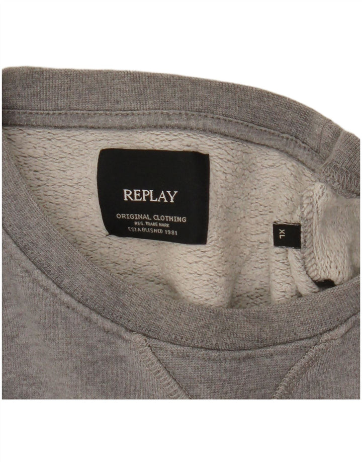 Replay Sweat-Shirt Graphique Homme XL Gris