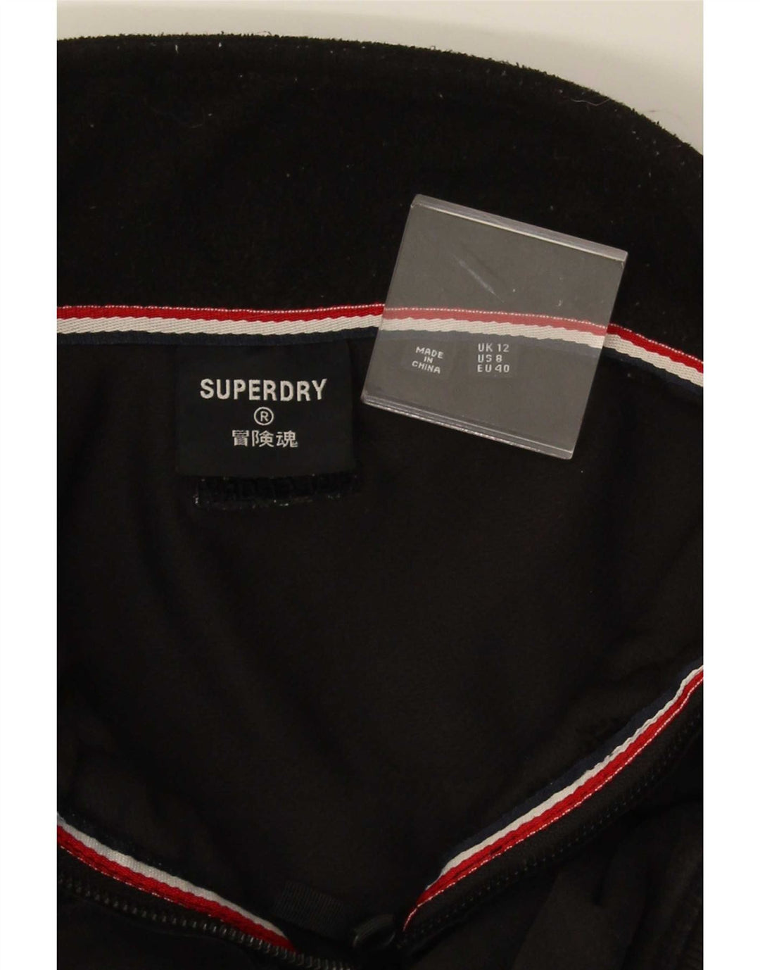 Superdry Sweat-shirt court surdimensionné pour femme UK 12 Noir moyen