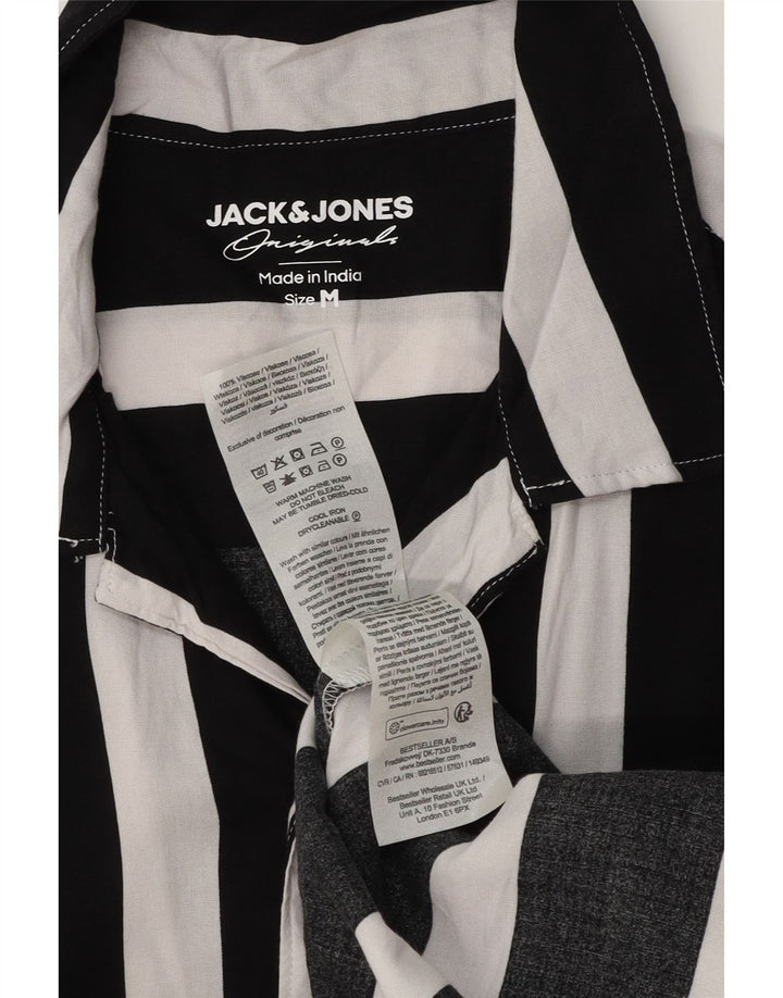 Jack & Jones Chemise à Manches Courtes Homme Noir Rayé Viscose