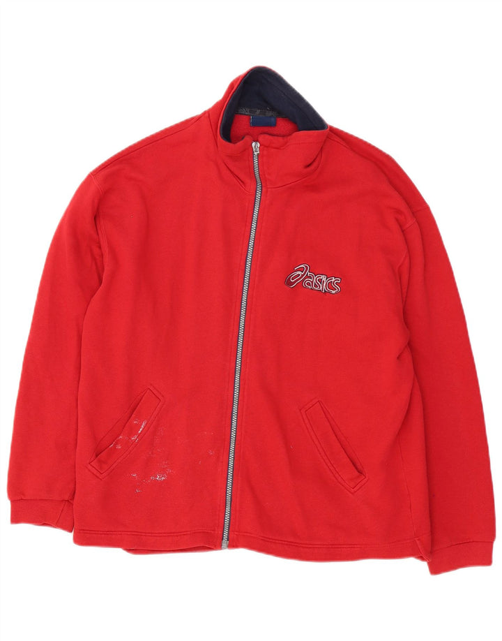 Asics Veste de Survêtement Graphique Homme Rouge Moyen Coton