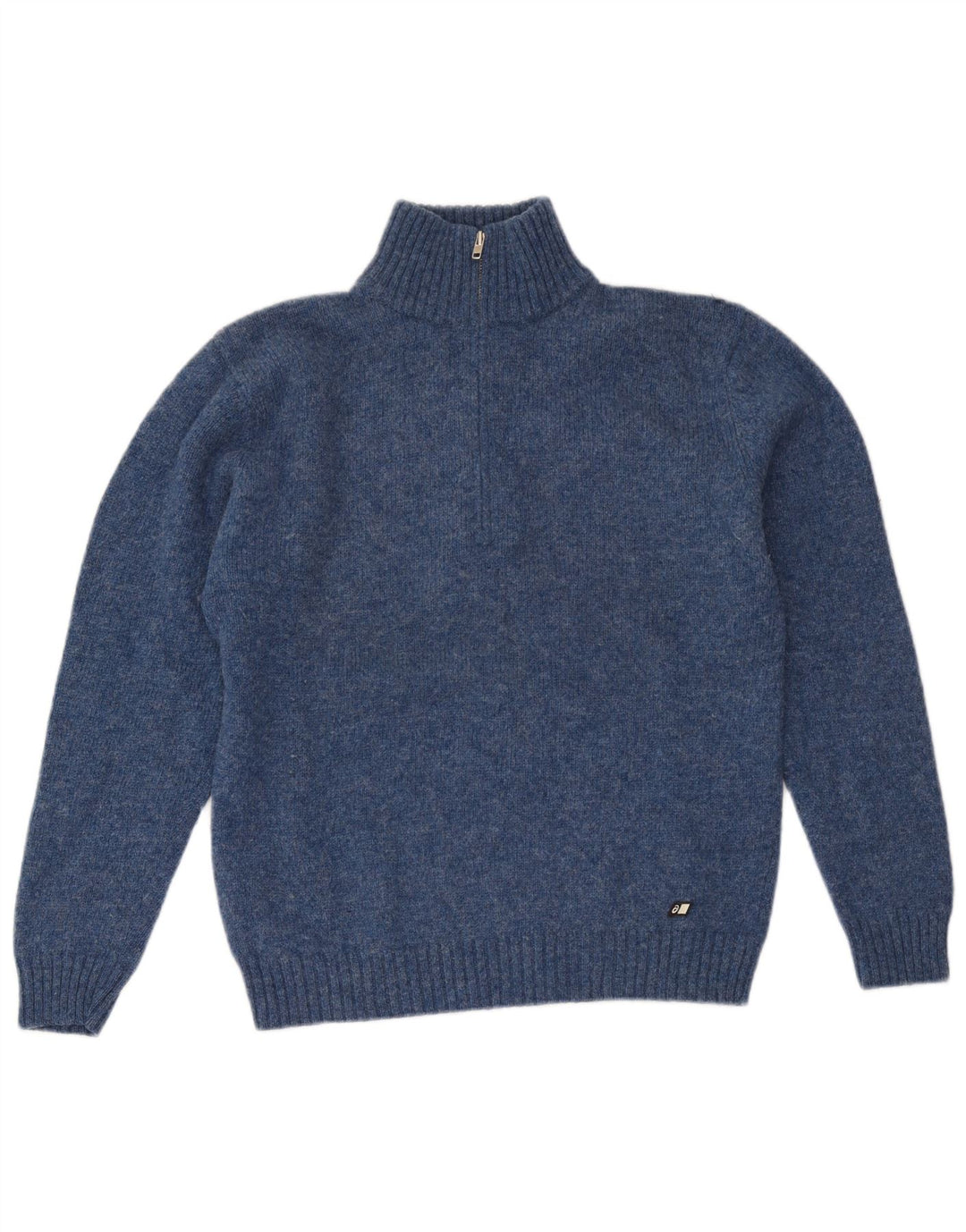 Asics Pull Zip Neck Jumper Homme Bleu Marine Moyen Laine Vierge