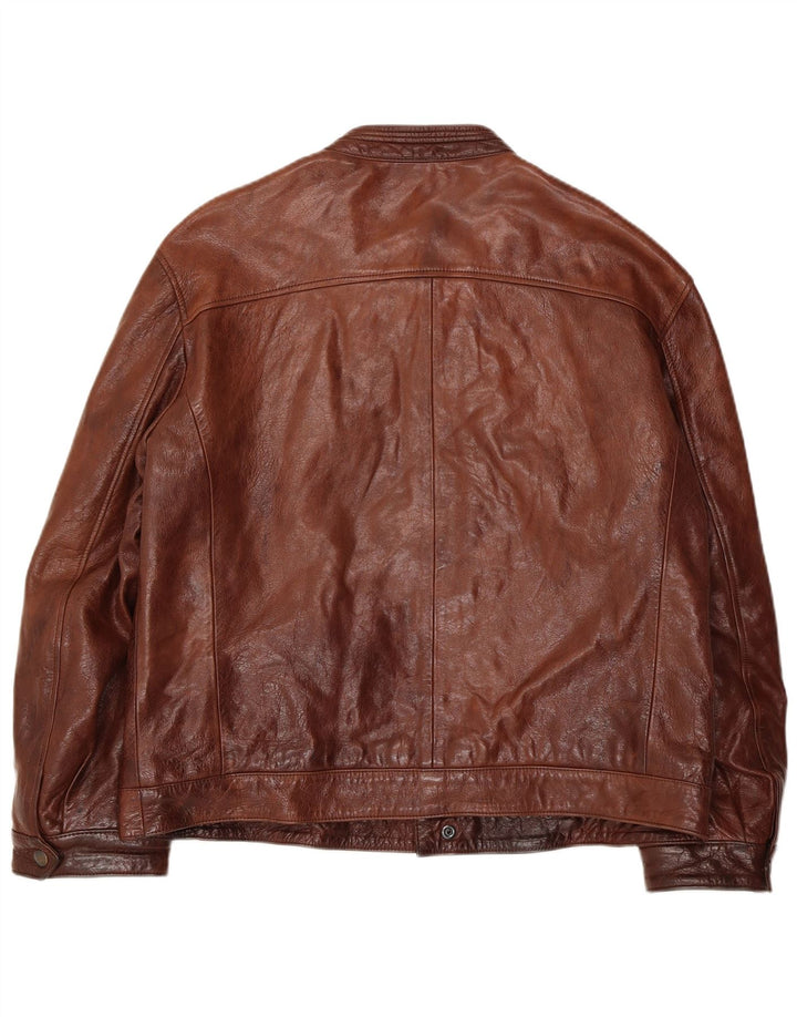 veste en cuir homme vintage UK 38 Cuir brun moyen