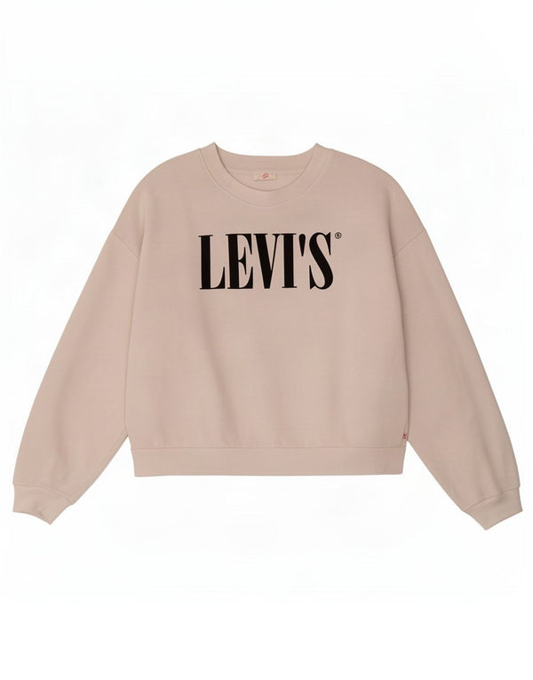 Levi's Sweat-shirt oversize Crop Graphic pour femme UK 14 Blanc moyen