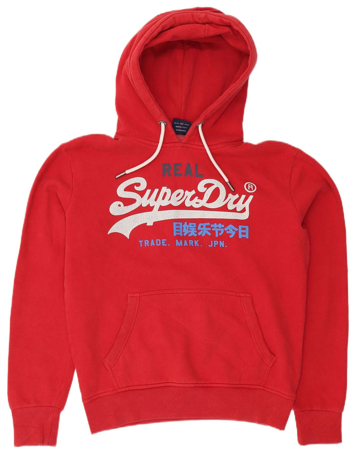SUPERDRY Pull à Capuche Graphique Homme Rouge Moyen Coton