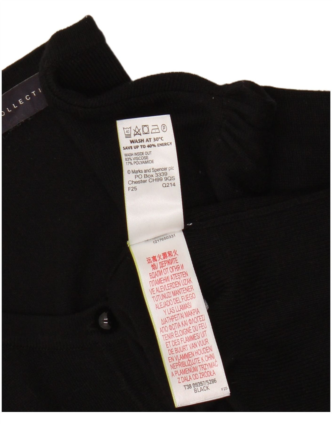 Marks & Spencer Pull Cardigan Femme UK 10 Petit Viscose Noir