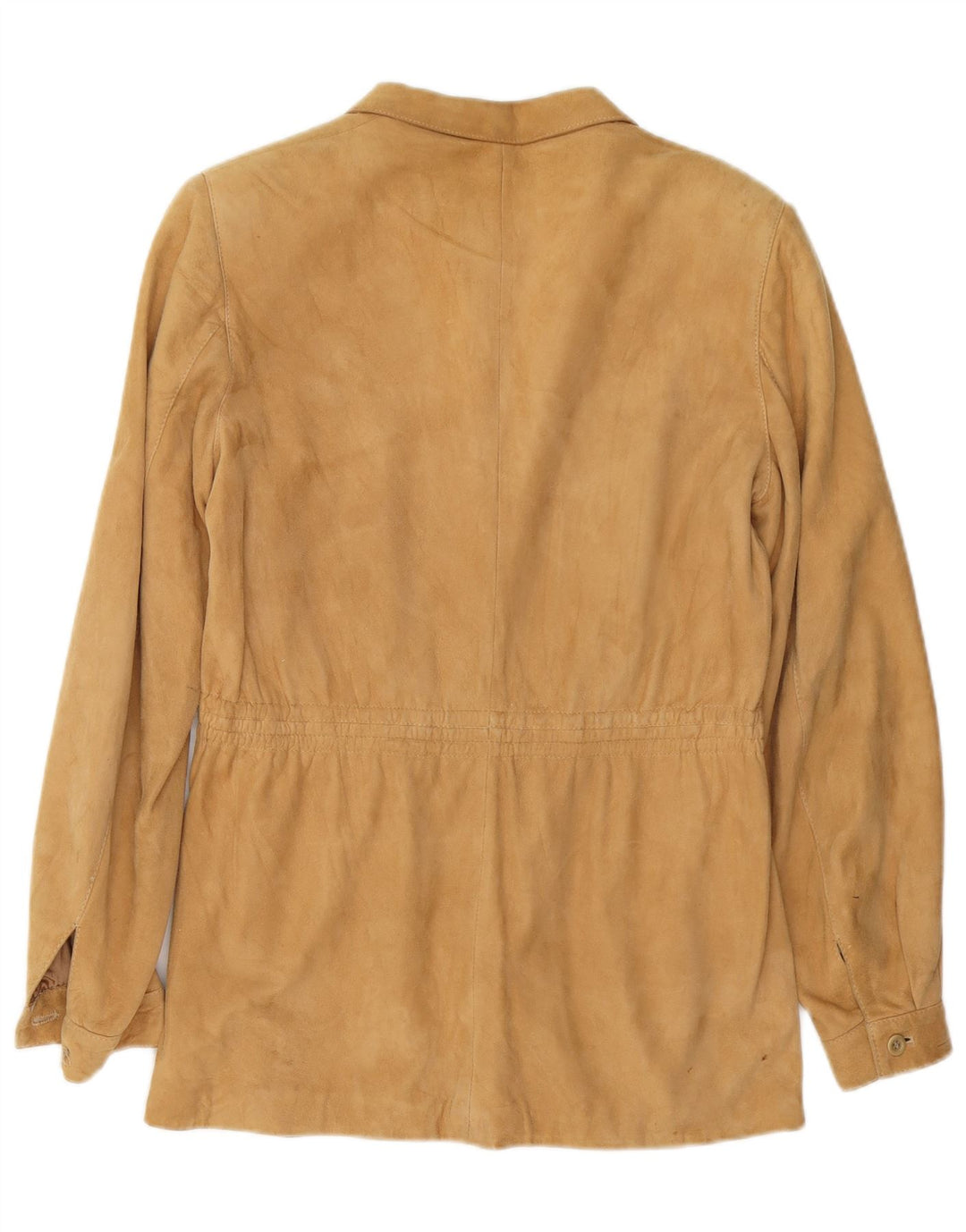 veste en daim femme vintage IT 46 Grand cuir beige