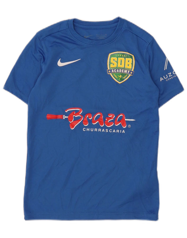 Nike Garçons Dri Fit Graphic T-Shirt Top 8-9 ans Petit Bleu Polyester