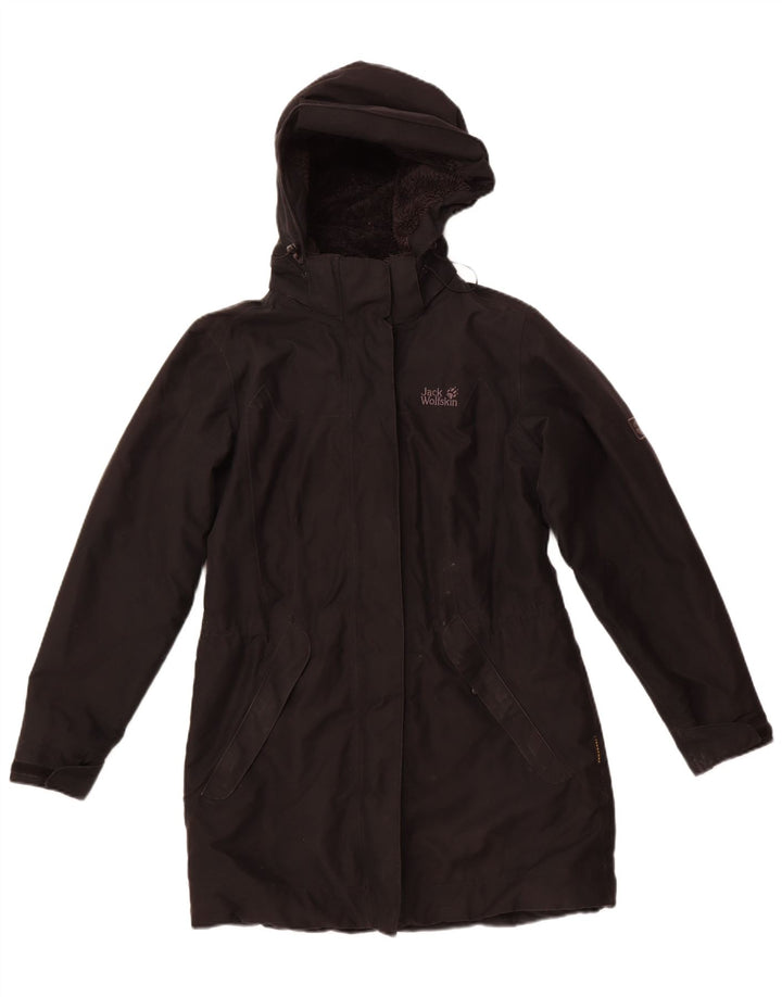 JACK WOLFSKIN Veste coupe-vent à capuche pour femme UK 12/14 Medium Noir