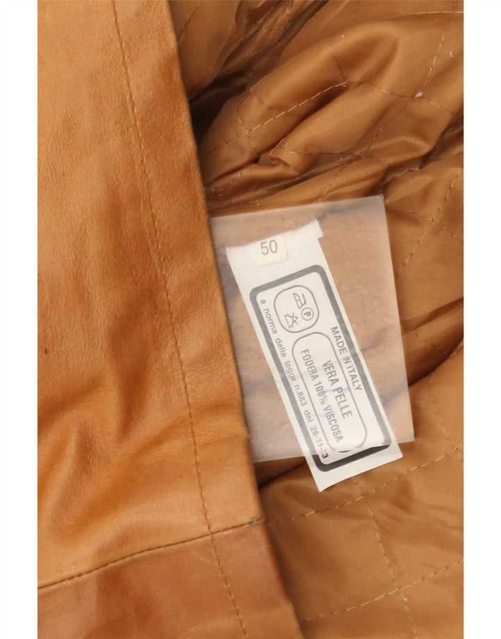 veste en cuir homme vintage IT 40 Grand Marron