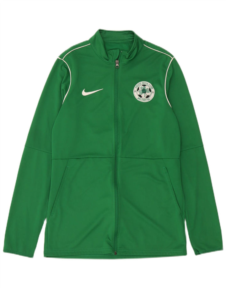 Nike Homme Dri Fit Survêtement Top Veste Vert Moyen Polyester