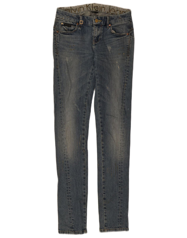 Calvin Klein Jean skinny effet vieilli W26 L34 en coton bleu pour femme