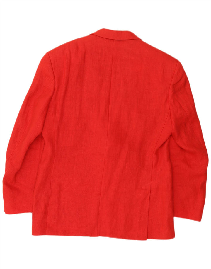 vintage Homme 2 Bouton Blazer Veste IT 50 Grand Lin Rouge